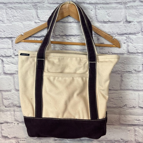 Lands' End Bags Lands End Canvas Boat Open Top Tote Bag White And